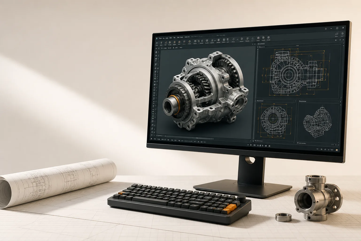 Workstation CAD untuk drafting dan pemodelan engineering